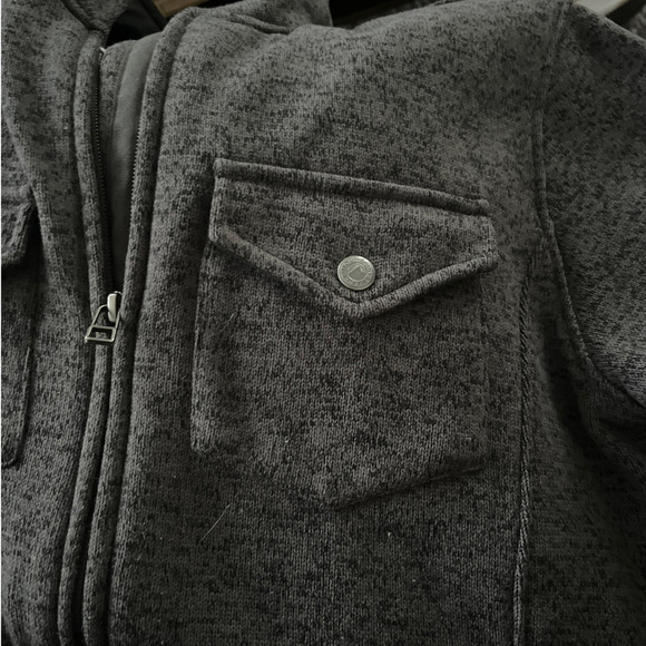 Mountain Khakis Old Faithful Full Zip Sweater Jacket Fleece Gray Small Pockets - Picture 4 of 9